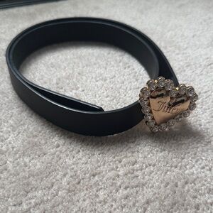 Juicy Couture Black Belt with Gold Heart Buckle